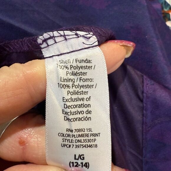 Danskin Now Large Purple Hooded Windbreaker - Picture 4 of 7